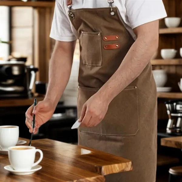 Heavy Duty Cross-Back Work Apron with Pockets