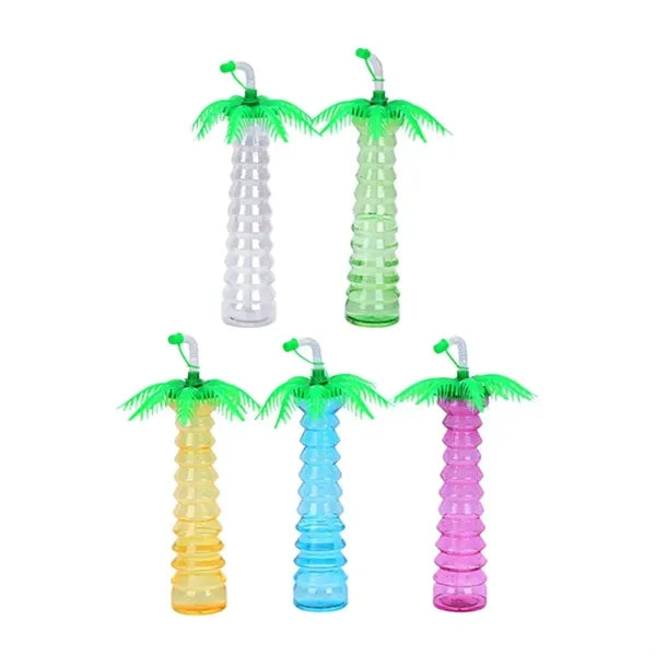 Palm Tree Novelty Tumbler with Straw for Tropical Drinks