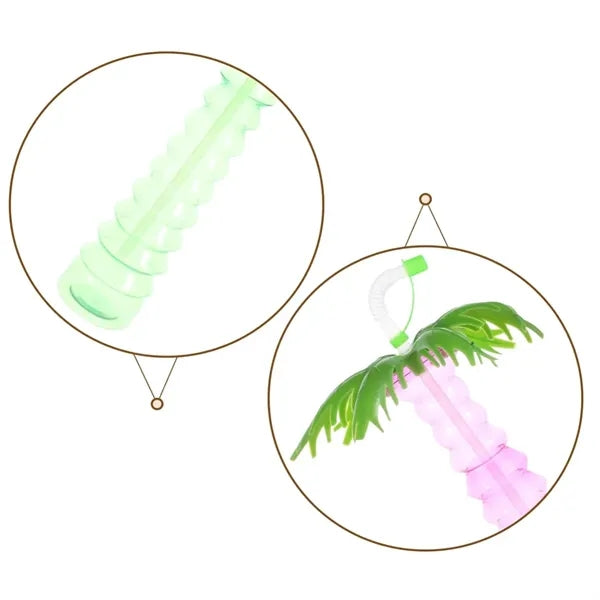 Palm Tree Novelty Tumbler with Straw for Tropical Drinks