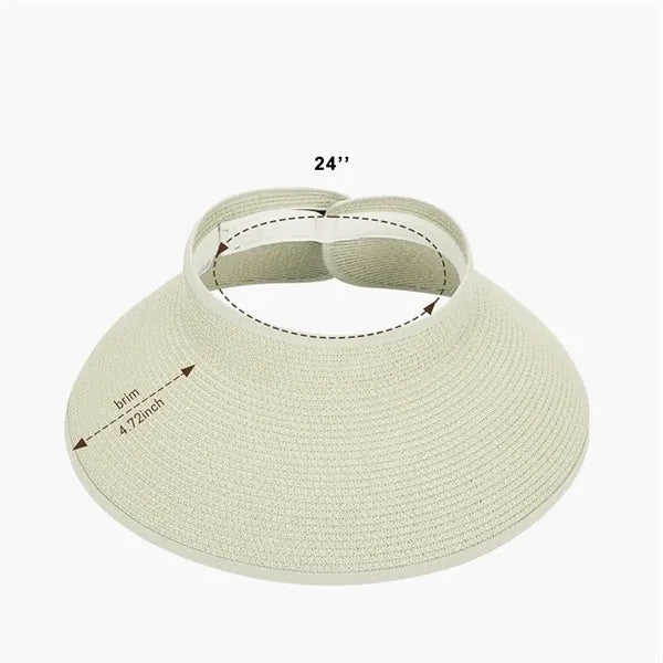 Wide Brim Straw Sun Visor Hat