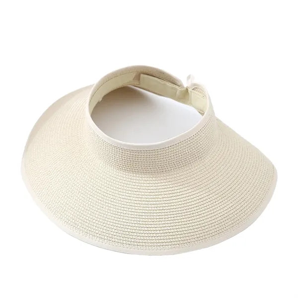 Wide Brim Straw Sun Visor Hat