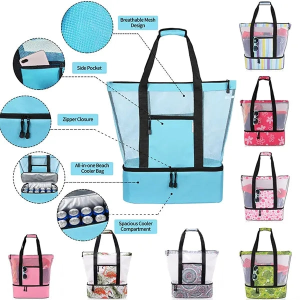 Huge Dual-Compartment Beach & Picnic Tote Bag