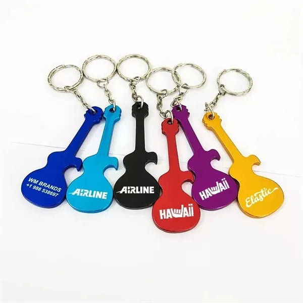 Aluminum Guitar Shape Bottle Opener Keychain