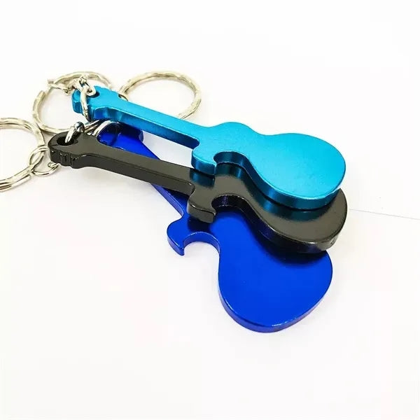 Aluminum Guitar Shape Bottle Opener Keychain