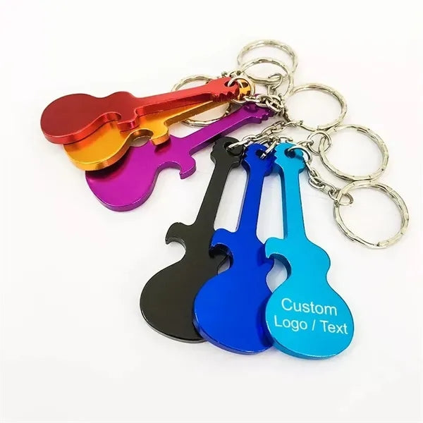 Aluminum Guitar Shape Bottle Opener Keychain