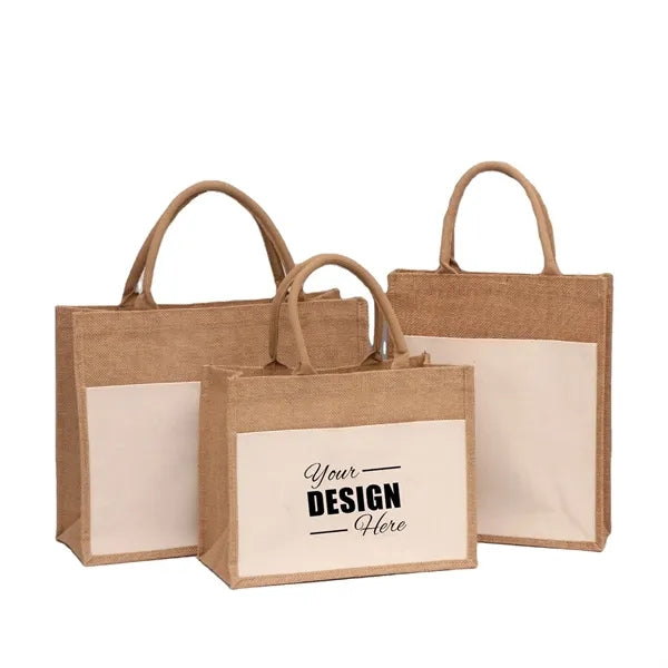 Eco-Friendly Large Jute Grocery Tote with Pocket