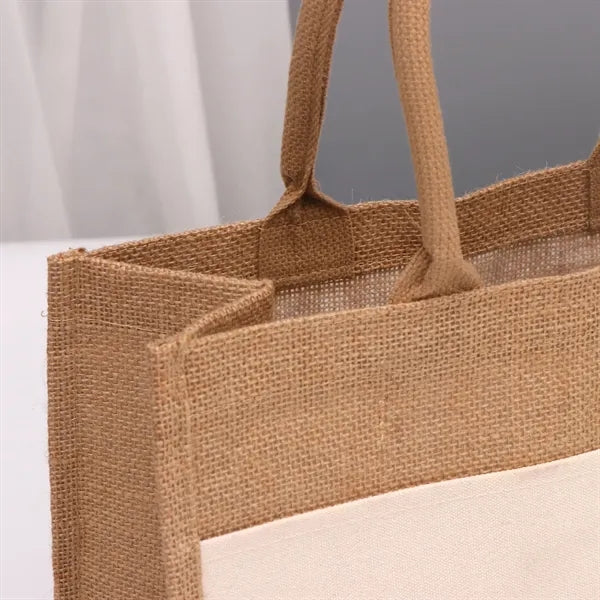 Eco-Friendly Large Jute Grocery Tote with Pocket