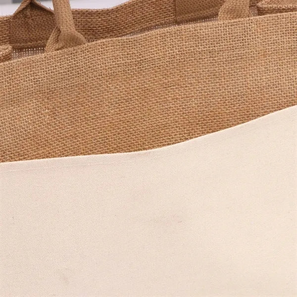 Eco-Friendly Large Jute Grocery Tote with Pocket