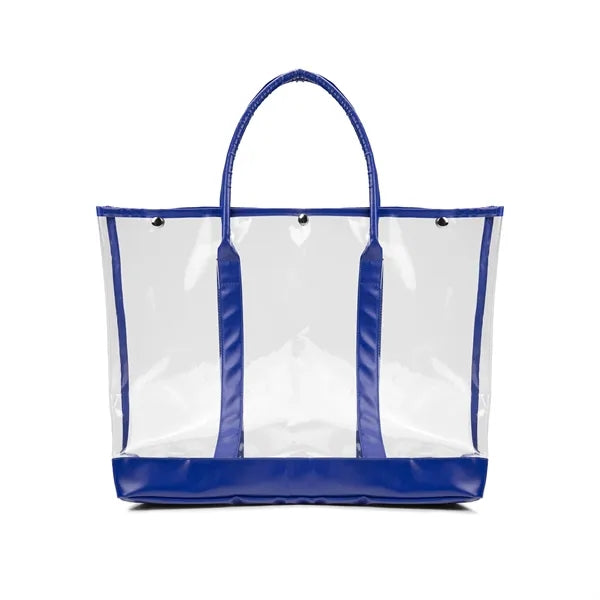 Luxe Button-Top Tote with PU Leather Trim