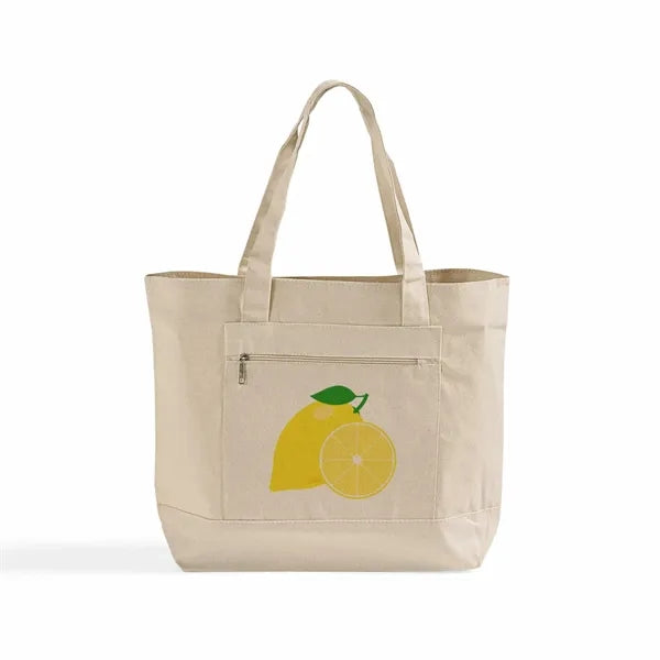 Zippered Canvas Utility Tote (Natural)