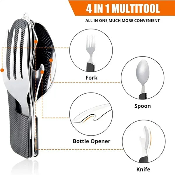 Multi-Function Camping Utensil Flatware Knife Set