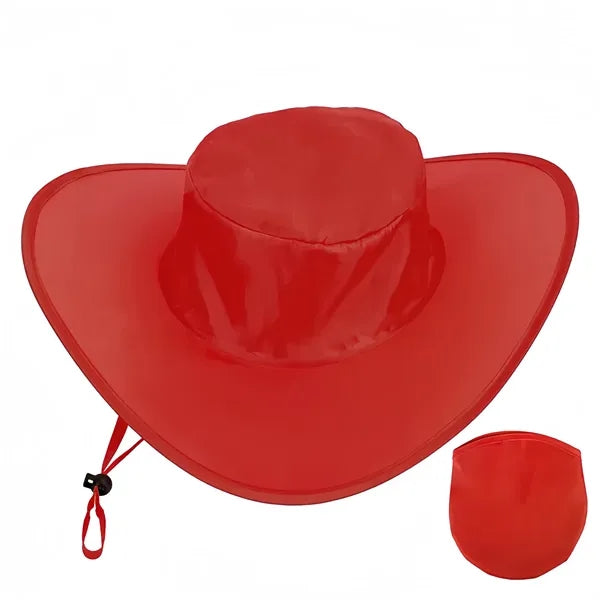 Foldable Polyester Cowboy Hat With Pouch