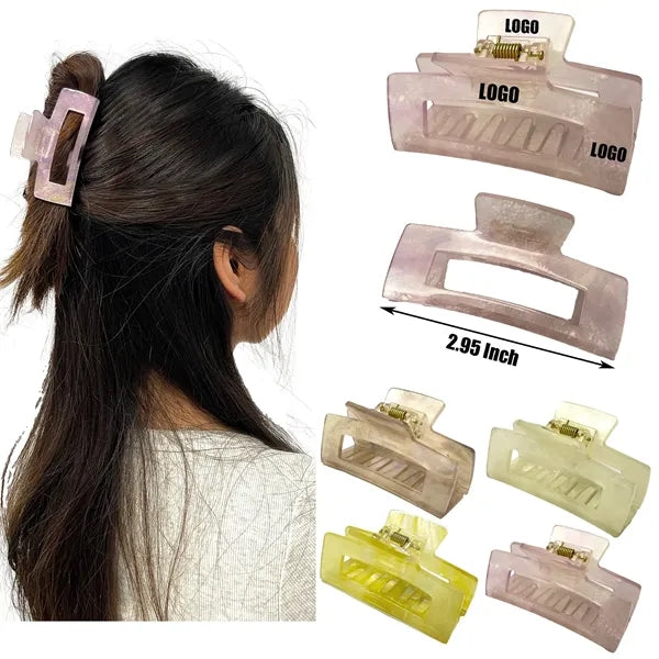 Jelly Color 2.95Inch Medium Rectangular Acetate Hair Clip
