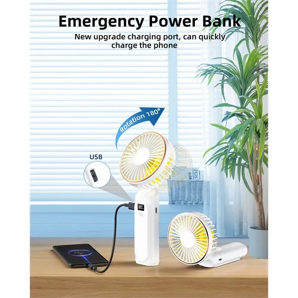 Portable Handheld Fan Display Electricity