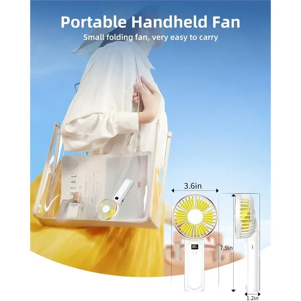 Portable Handheld Fan Display Electricity