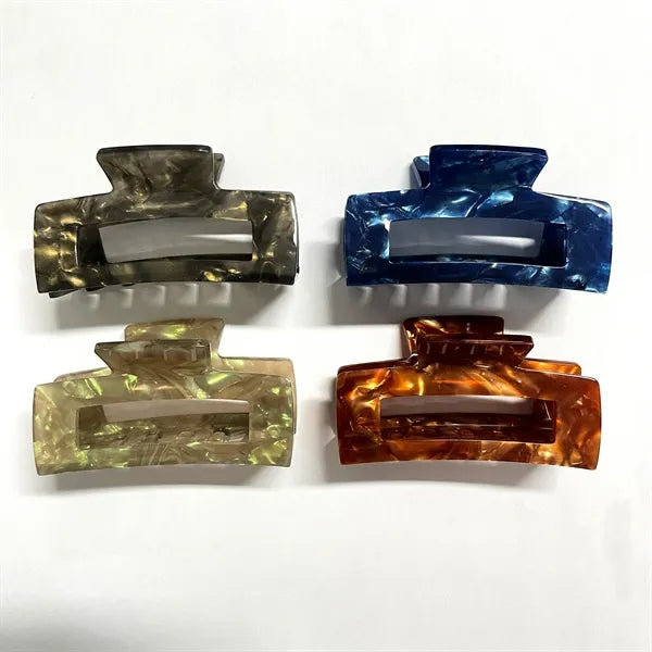 Pearl Color 2.95Inch Medium Rectangular Acetate Hair Clip
