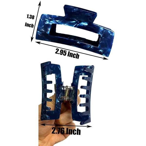 Pearl Color 2.95Inch Medium Rectangular Acetate Hair Clip