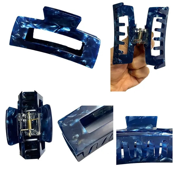 Pearl Color 2.95Inch Medium Rectangular Acetate Hair Clip