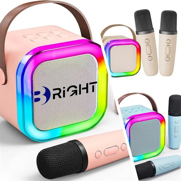Party Wave Portable Mini Karaoke Machine W/ 2 Microphones