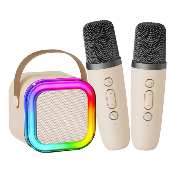 Party Wave Portable Mini Karaoke Machine W/ 2 Microphones