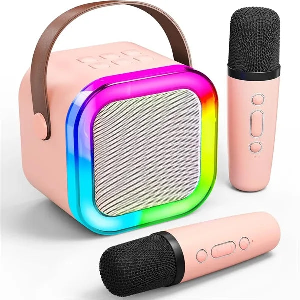 Party Wave Portable Mini Karaoke Machine W/ 2 Microphones