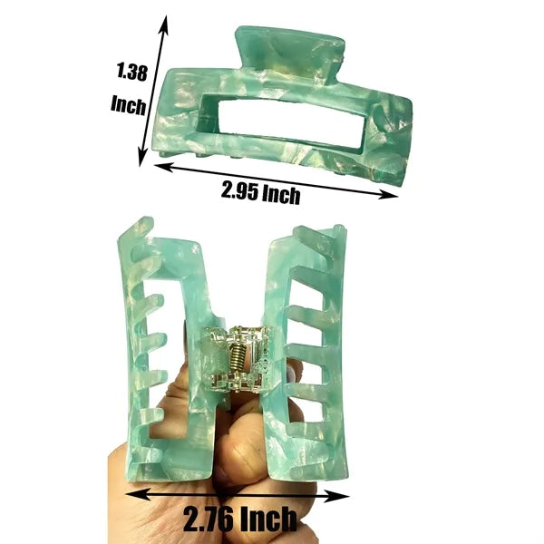 Cream Color 2.95Inch Medium Rectangular Acetate Hair Clip