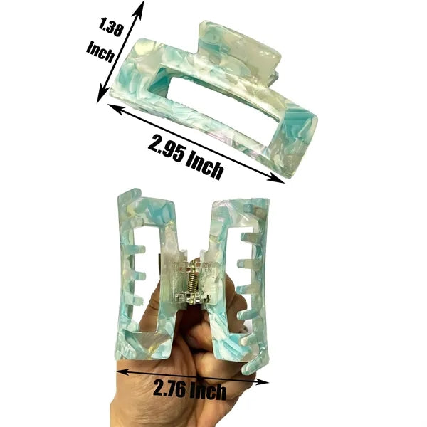 Marbling 2.95Inch Medium Rectangular Acetate Hair Clip