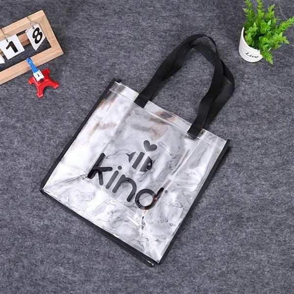 Clear Vinyl Stadium Tote Bag With Colorful Trim