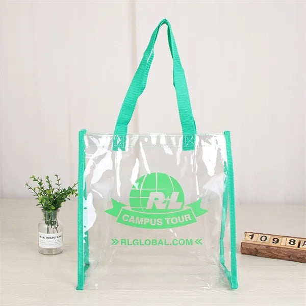 Clear Vinyl Stadium Tote Bag With Colorful Trim