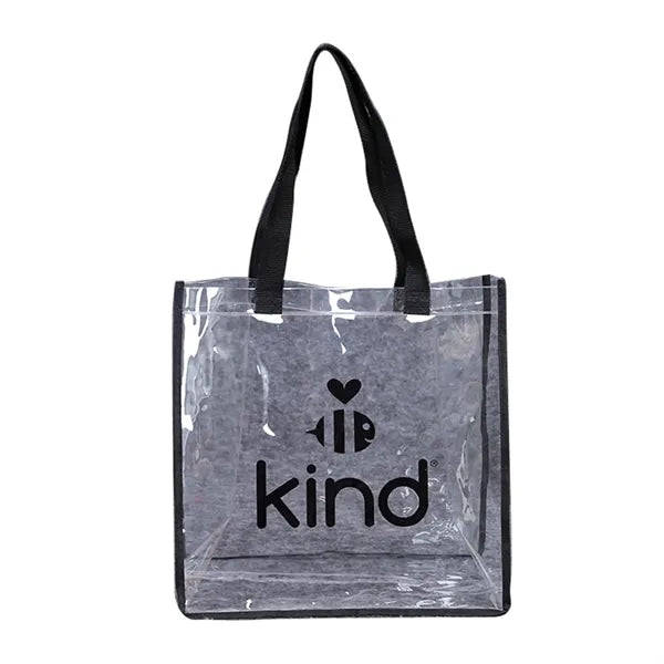 Clear Vinyl Stadium Tote Bag With Colorful Trim