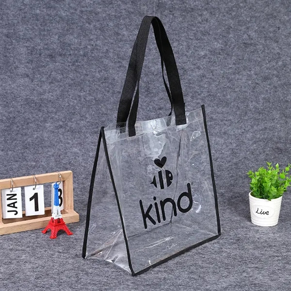Clear Vinyl Stadium Tote Bag With Colorful Trim