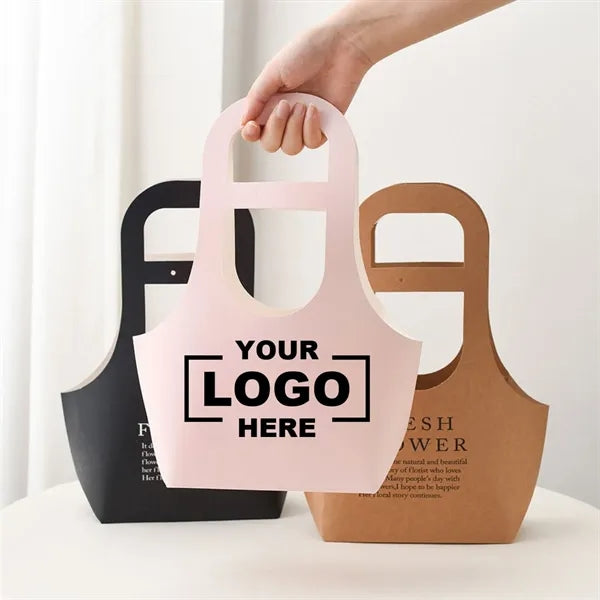 Kraft Paper Bouquet Gift Tote Bag with Handle