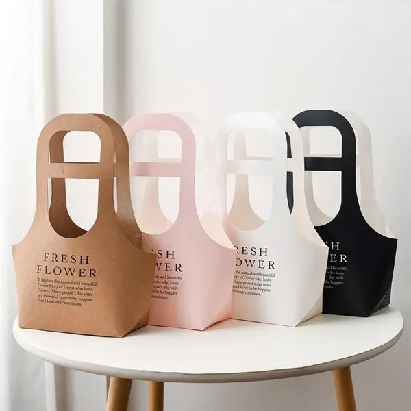 Kraft Paper Bouquet Gift Tote Bag with Handle