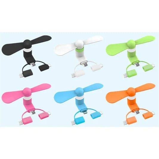 Mini 3-in-1 USB Mobile Phone Fan With 3 Connectors