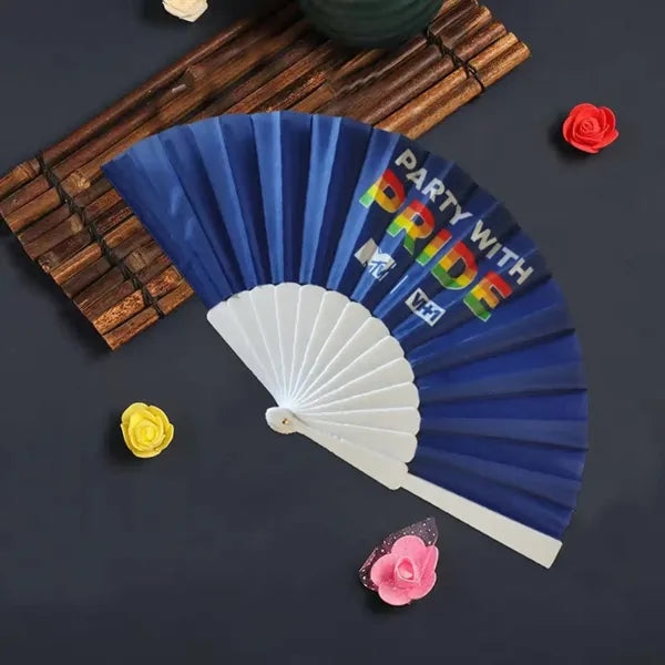 Folding Hand Fan With Durable Plastic Handle