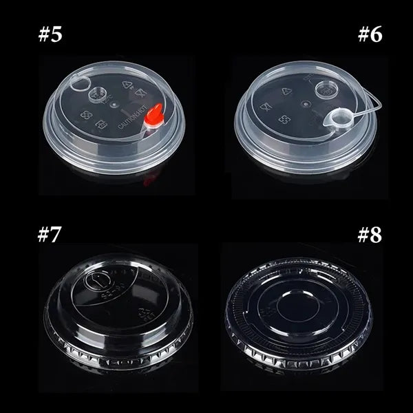 12/16/24oz Frosted Disposable Plastic Cup With Lid