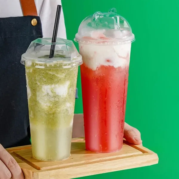 12/16/24oz Frosted Disposable Plastic Cup With Lid