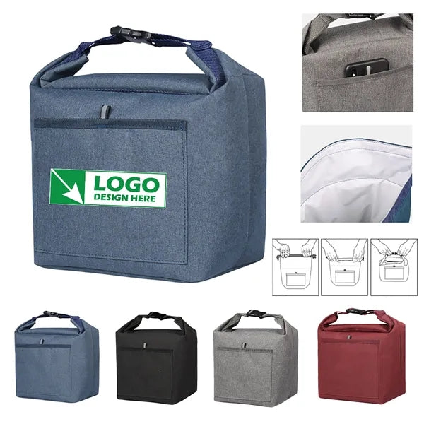 Foldable Insulated Lunch Cool Bag With Buckle Handle