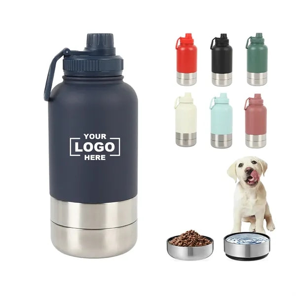 32oz Travel Insulated Dog Water Bottle with Bowls