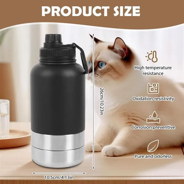 32oz Travel Insulated Dog Water Bottle with Bowls