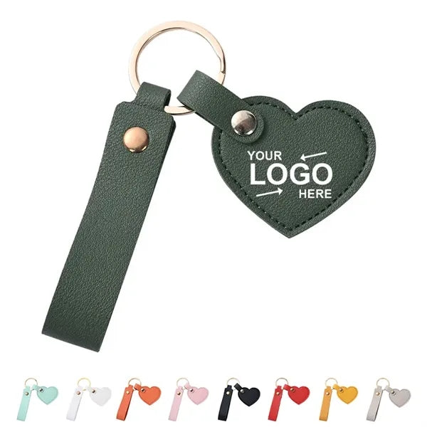 Heart Pu Leather Keychain
