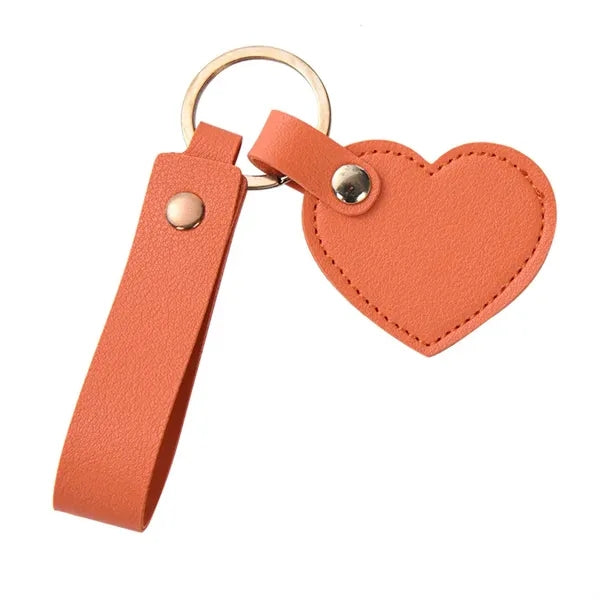 Heart Pu Leather Keychain