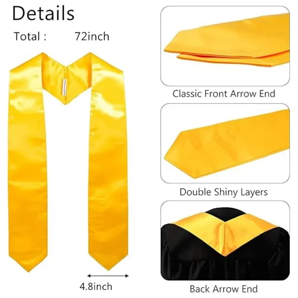 Solid-Color Graduation Veremonial Stole