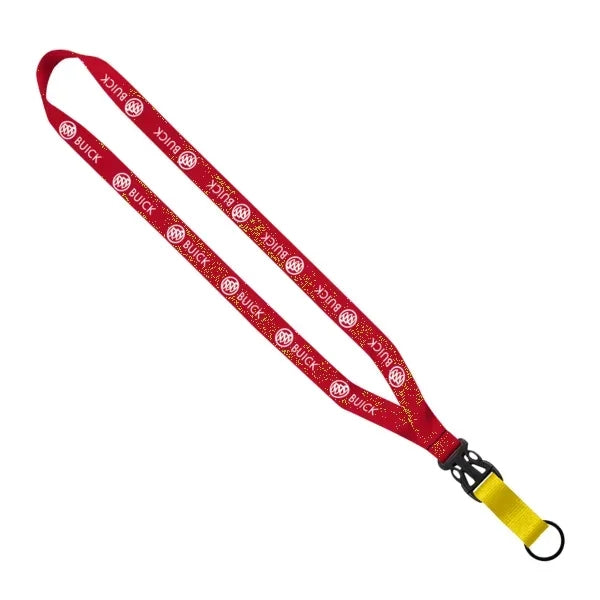Multi-Color Polyester Lanyard with Slide Buckle Release & Sp