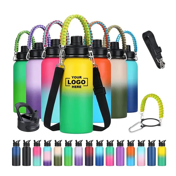 40oz Vacuum Stainless Steel Water Bottle With Shoulder Strap