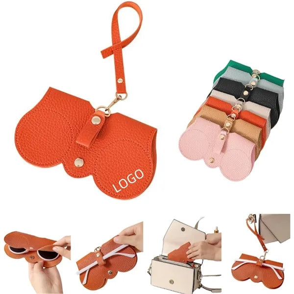 Portable PU Glasses Bag With Lanyard Free Shipping