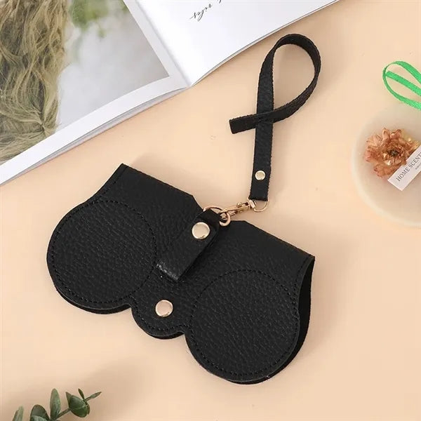 Portable PU Glasses Bag With Lanyard Free Shipping