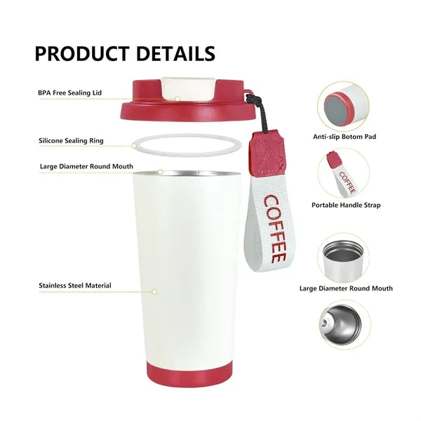 18oz Coffee Travel Mug Stainless Steel Insulated Cup