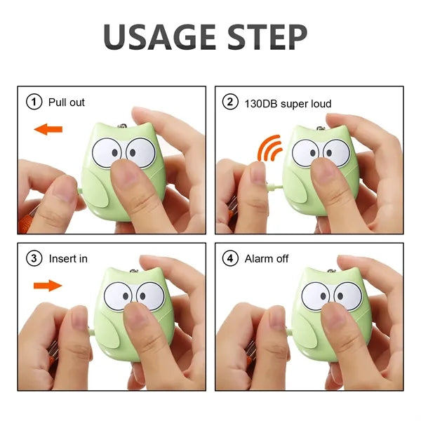 Cartoon Safety Alarm Keychain