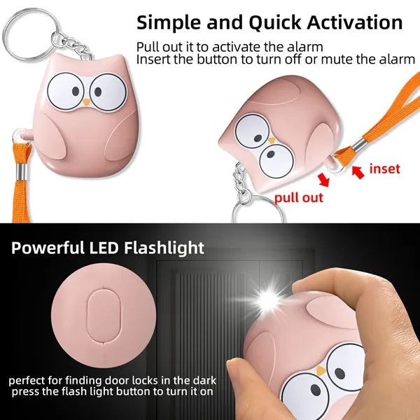 Cartoon Safety Alarm Keychain